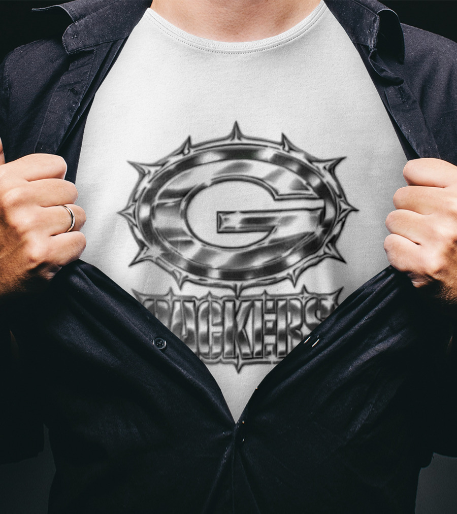Green Bay Packers Metallic Football Team T-Shirt