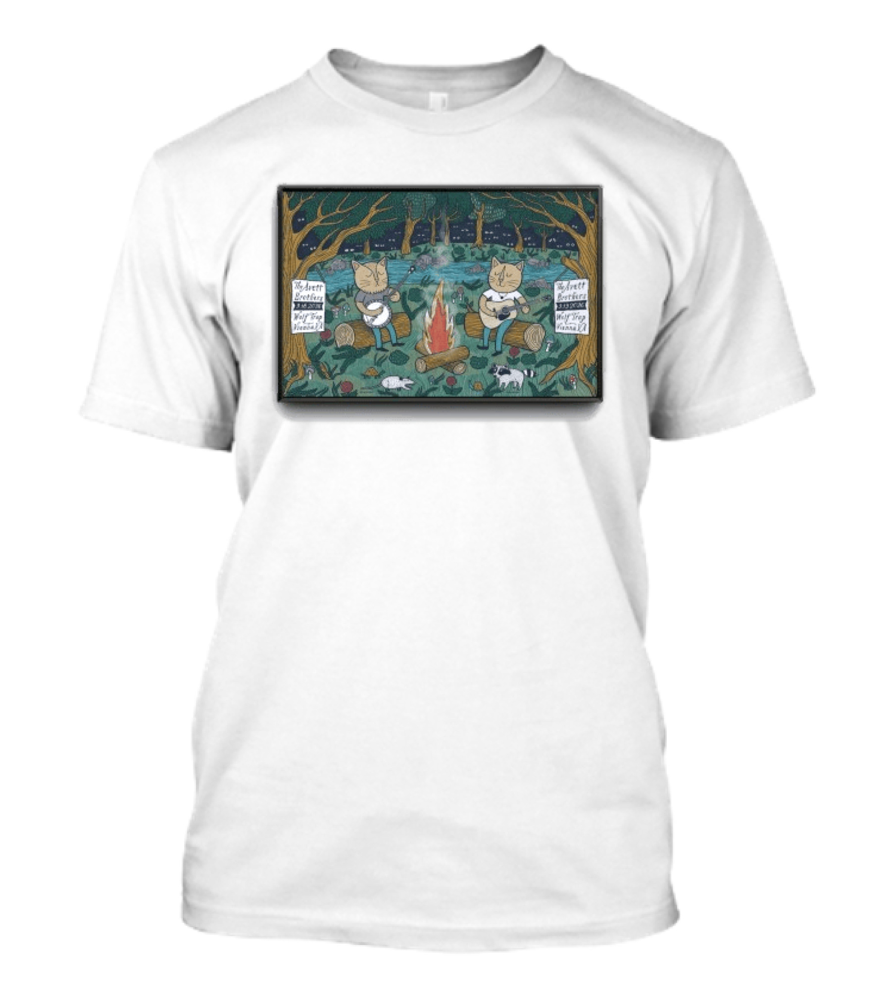 The Avett Brothers Vienna VA Tour 9 18 2026 Cats Playing Instruments By Campfire T-Shirt
