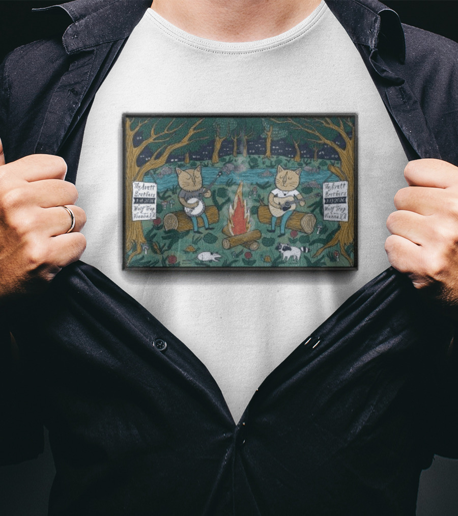 The Avett Brothers Vienna VA Tour 9 18 2026 Cats Playing Instruments By Campfire T-Shirt