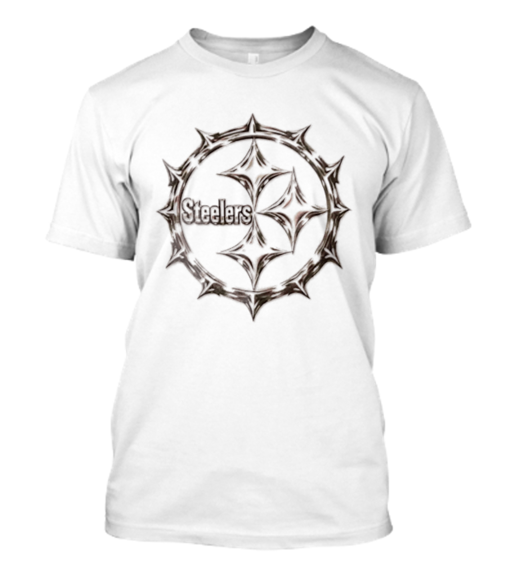 Pittsburgh Steelers Gold Metallic Spiked Ring T-Shirt