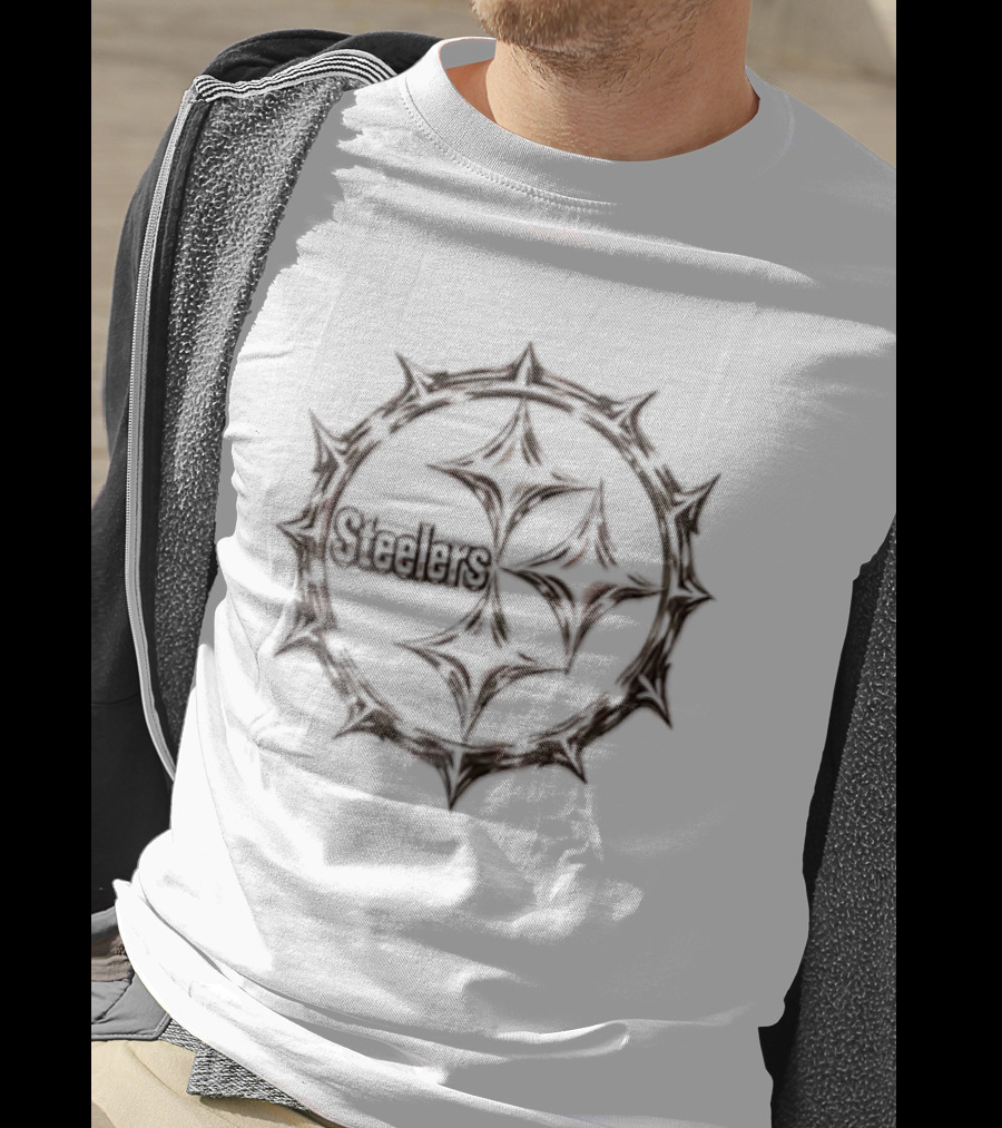 Pittsburgh Steelers Gold Metallic Spiked Ring T-Shirt