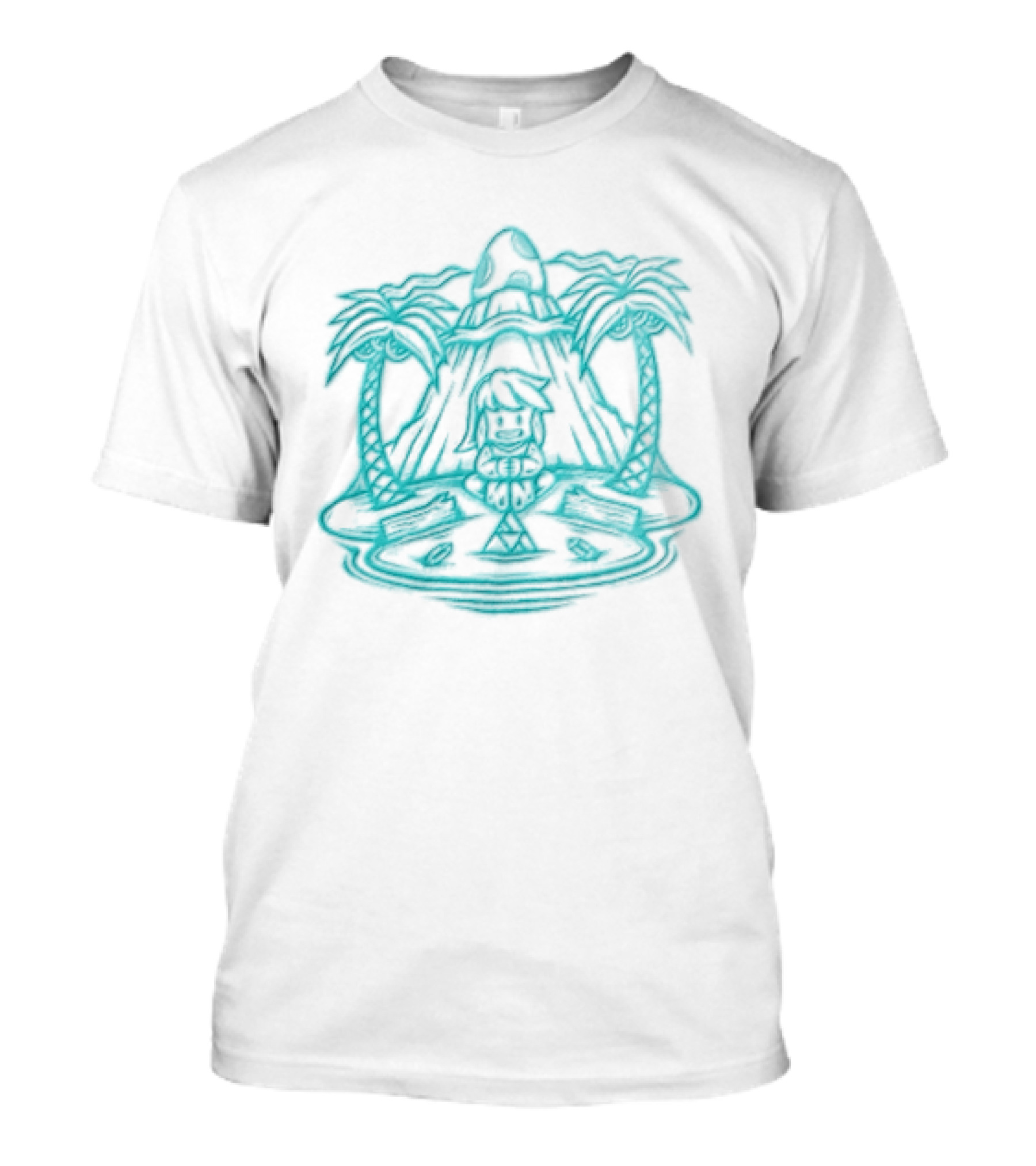 Stranded In A Dream Island Palms Tropical Scene T-Shirt