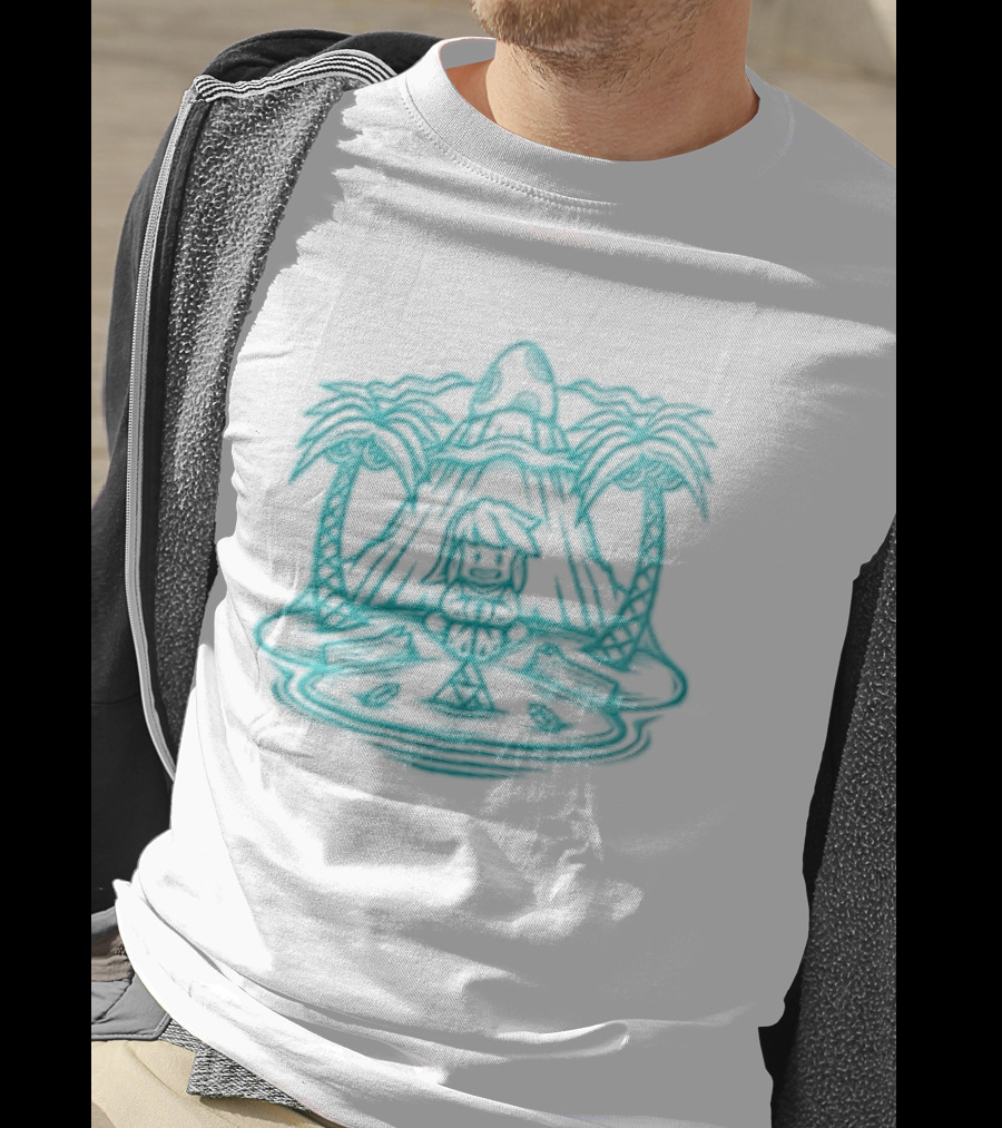 Stranded In A Dream Island Palms Tropical Scene T-Shirt