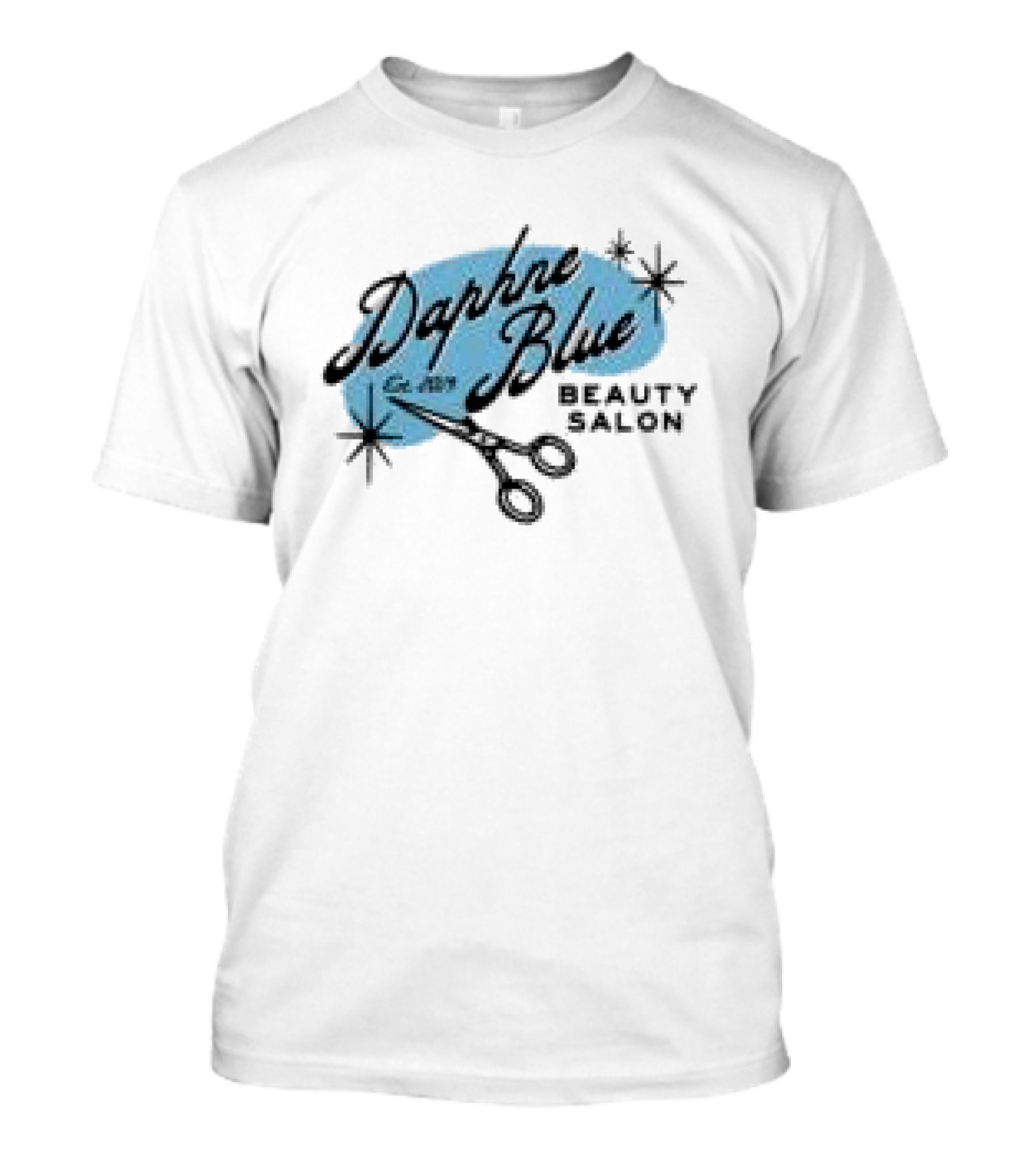 Daphne Blue Beauty Salon Est. 1983 Scissors Stars T-Shirt