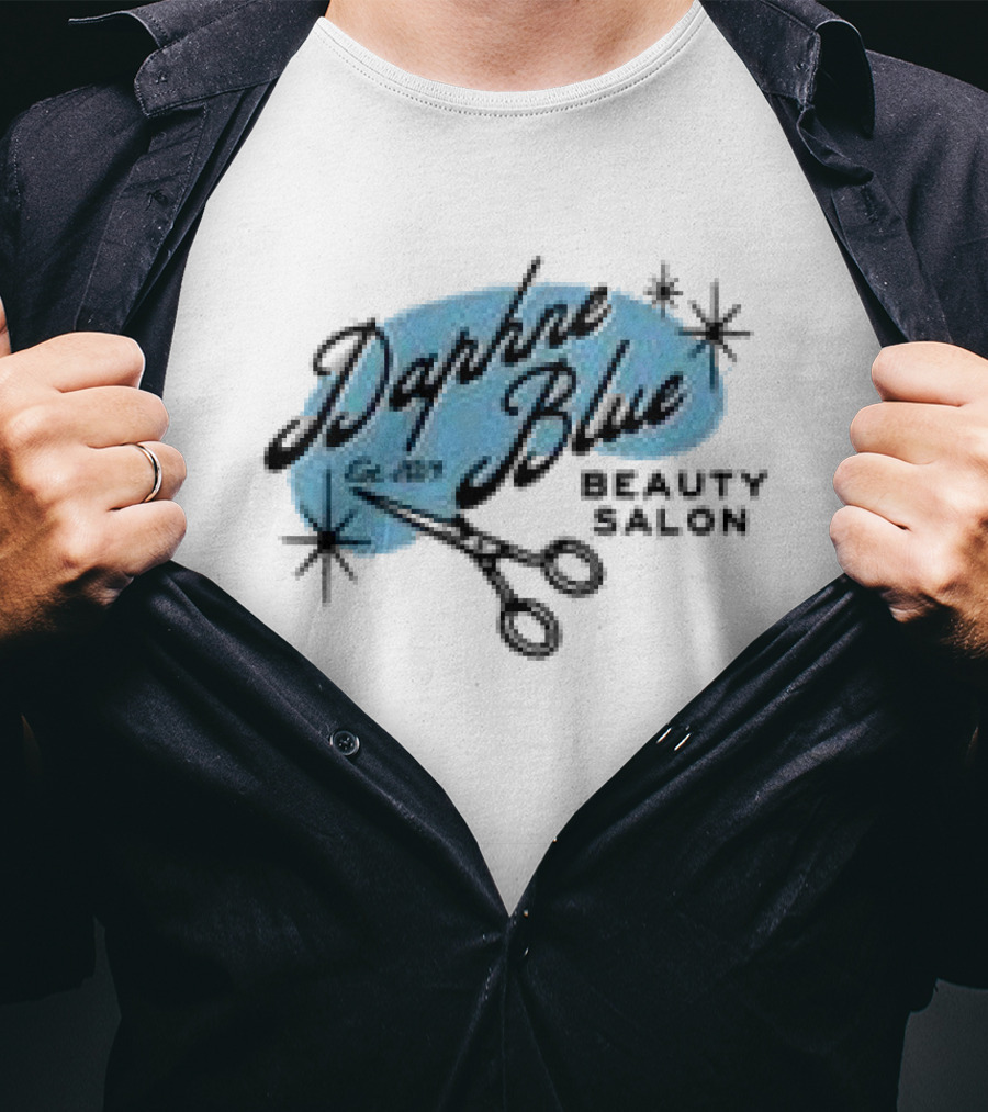 Daphne Blue Beauty Salon Est. 1983 Scissors Stars T-Shirt
