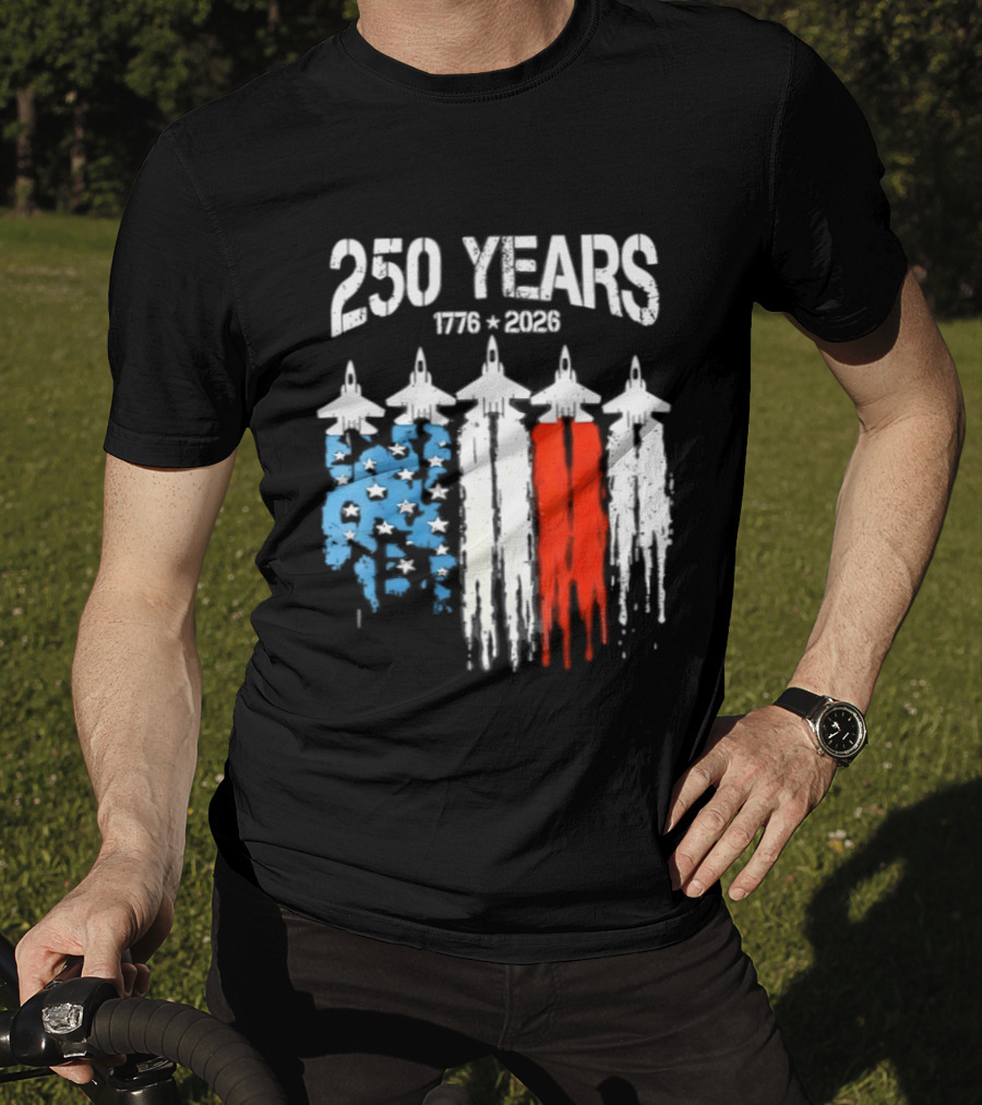 250 Years 1776 2026 Jet Stars And Stripes Anniversary T-Shirt