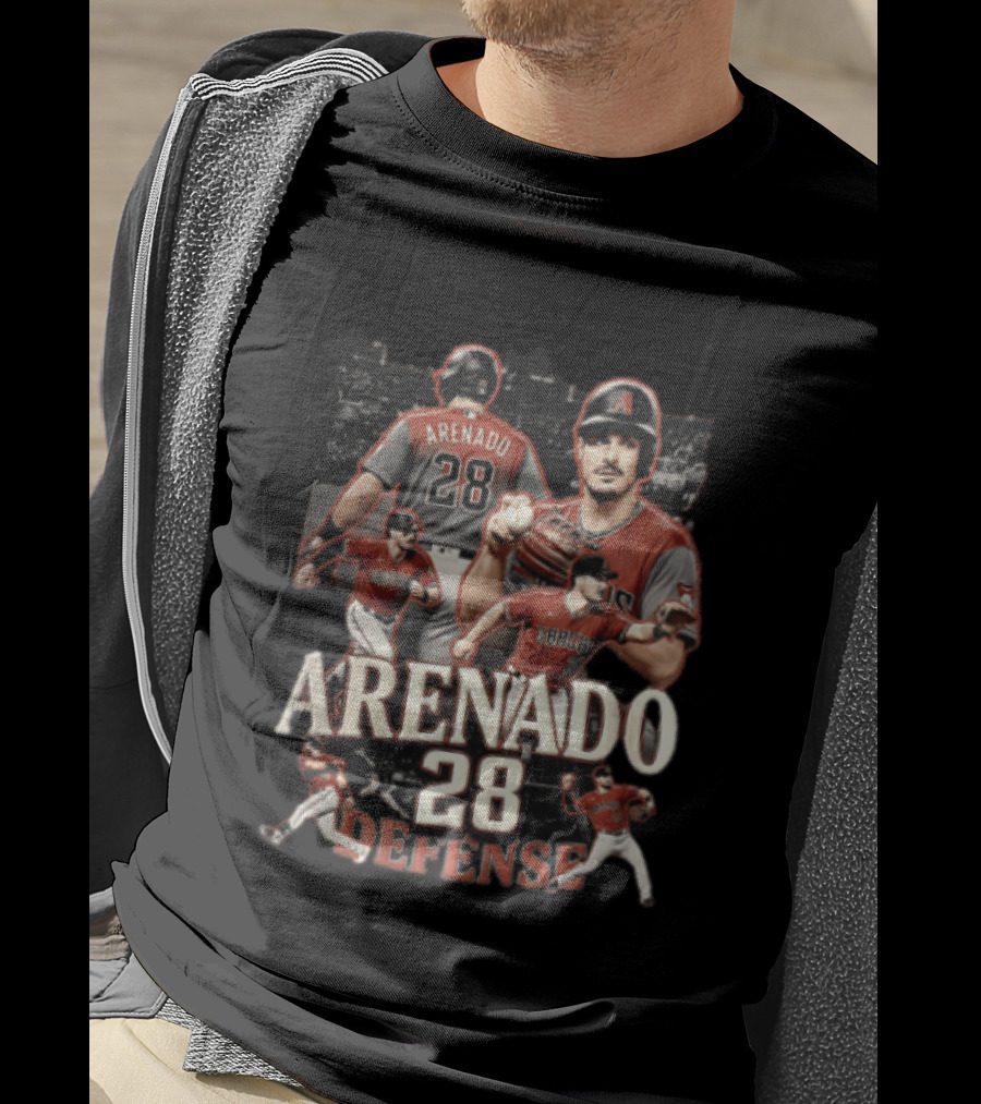 Arizona Diamondbacks Arenado Defense 28 Baseball Player Collage T-Shirt