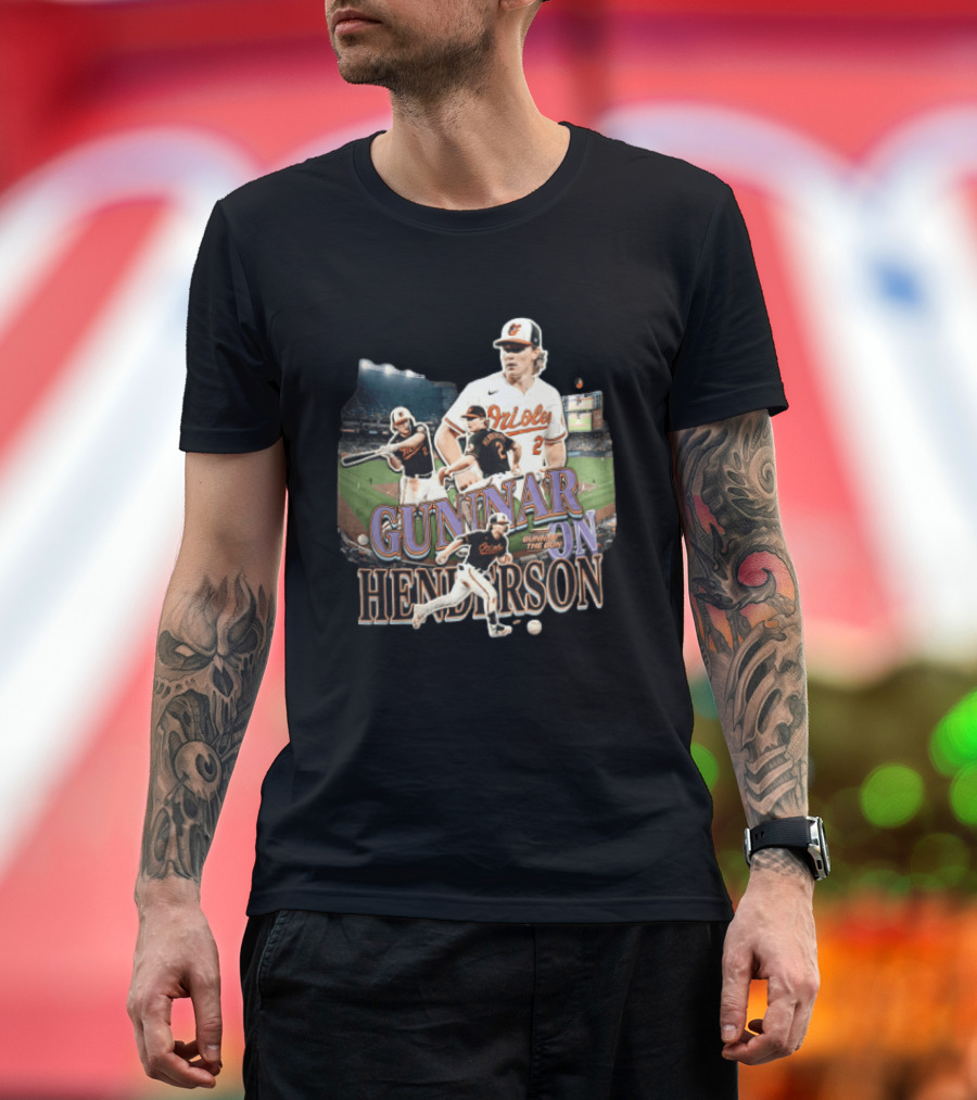 Baltimore Orioles Gunnar Henderson The Gun Baseball Player Action Shots T-Shirt