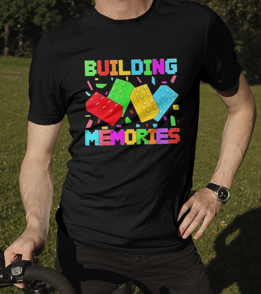 Building Brick Block Memories Colorful Confetti Celebration T-Shirt