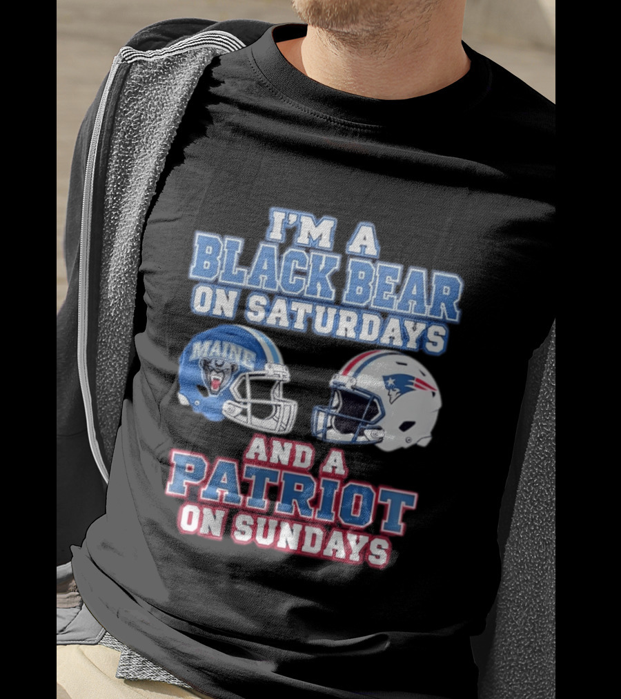 I'm A Black Bear On Saturdays Maine And A Patriot On Sundays T-Shirt