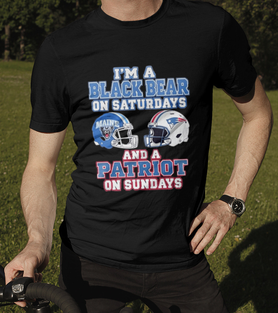 I'm A Black Bear On Saturdays Maine And A Patriot On Sundays T-Shirt