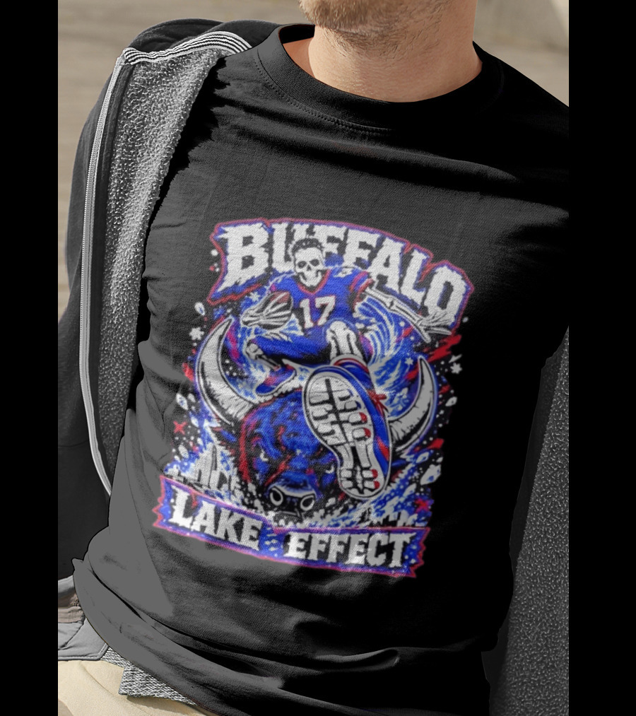 Buffalo Bills Lake Effect 17 Football Player Skull Buffalo T-Shirt