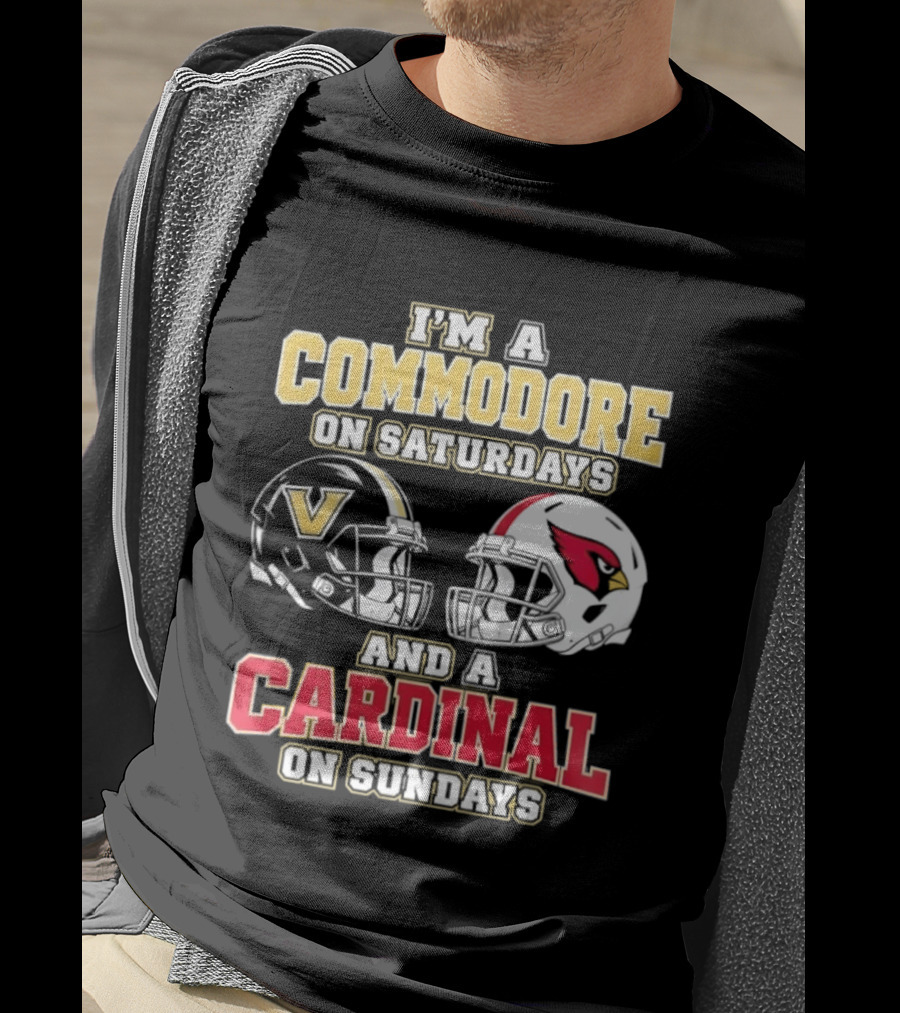 I'm A Commodore On Saturdays And A Cardinal On Sundays Football Helmets T-Shirt