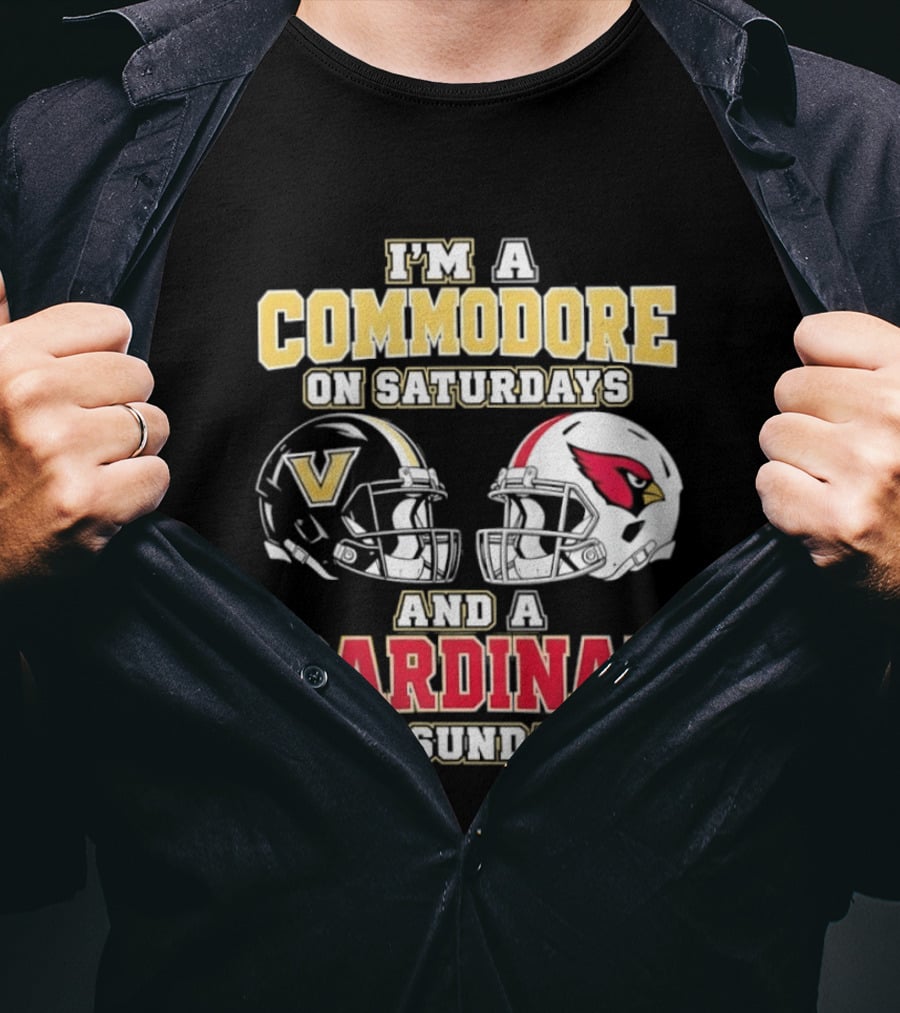 I'm A Commodore On Saturdays And A Cardinal On Sundays Football Helmets T-Shirt