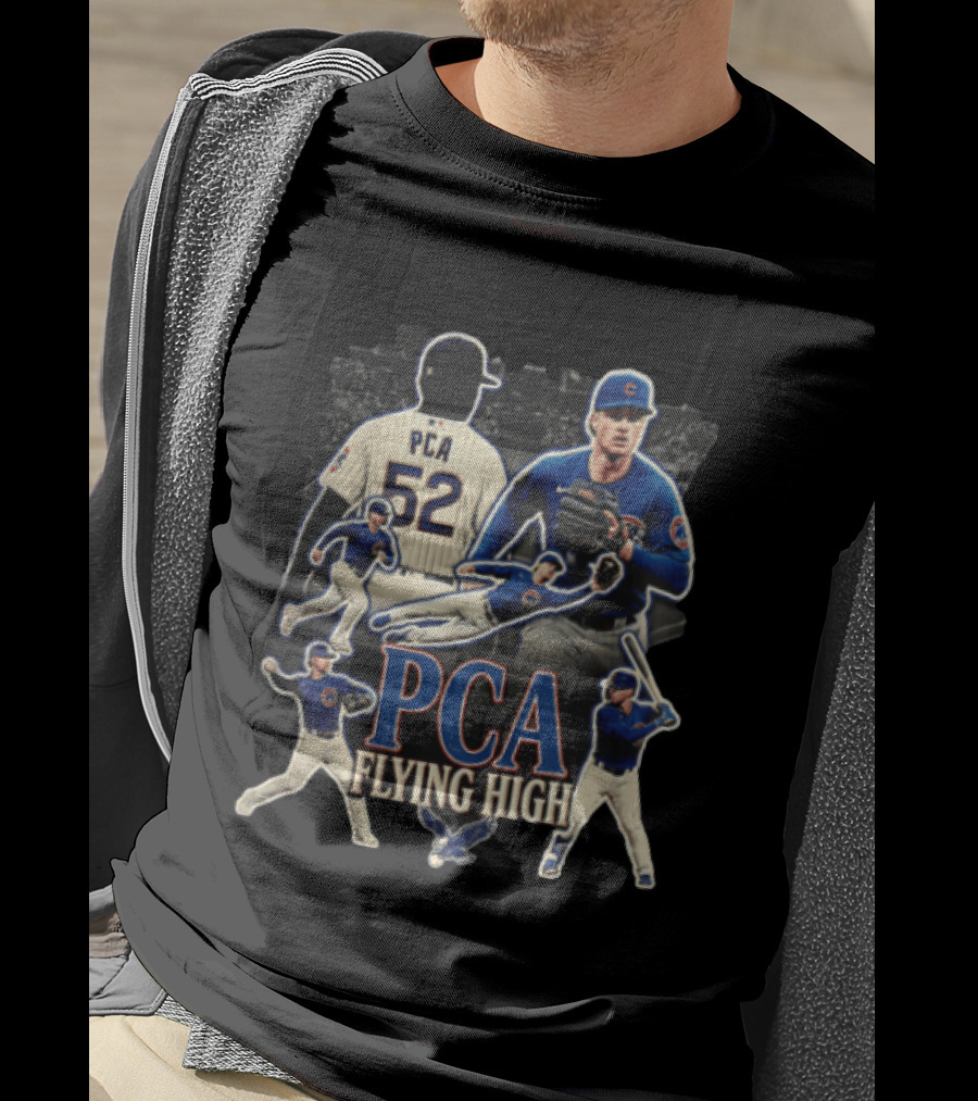 PCA Flying High Chicago Cubs Pete Crow Armstrong Multiple Action Poses T-Shirt