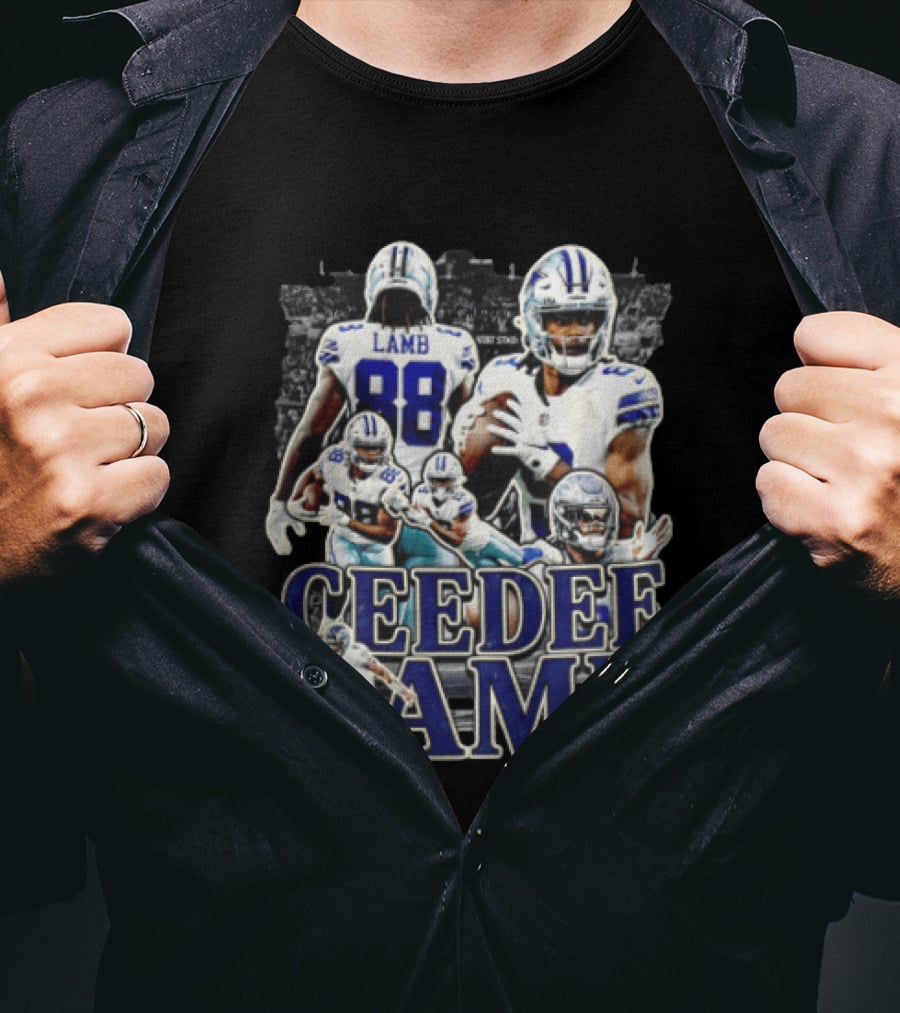Dallas Cowboys Ceedee Lamb 88 NFL Football Multiple Action Poses T-Shirt