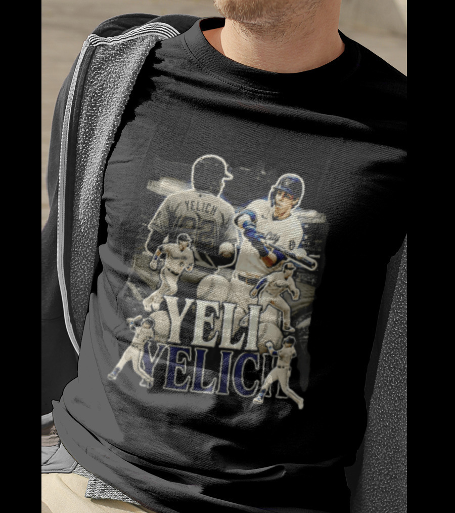 Milwaukee Brewers Yelich Baseball Player Action Poses 22 T-Shirt
