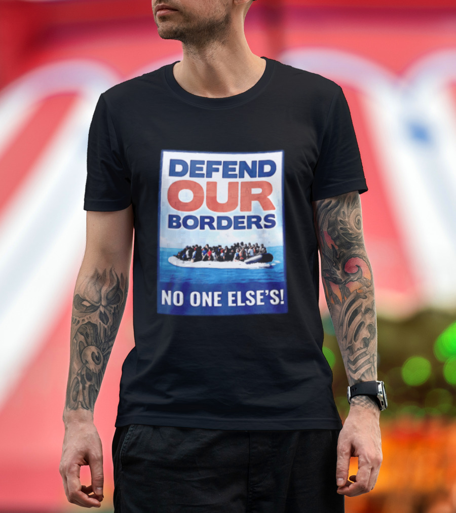 Defend Our Borders No One Else's Inflatable Boat Ocean T-Shirt