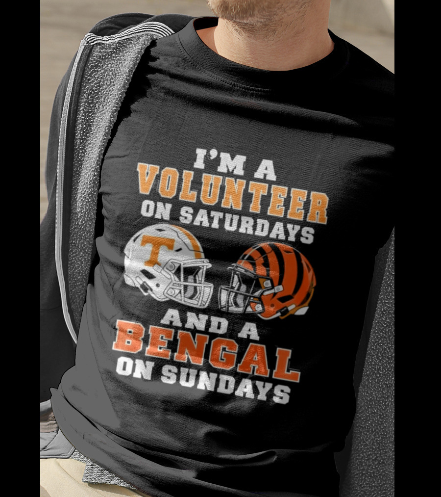 Volunteer On Saturdays Bengal On Sundays Football Helmets T-Shirt
