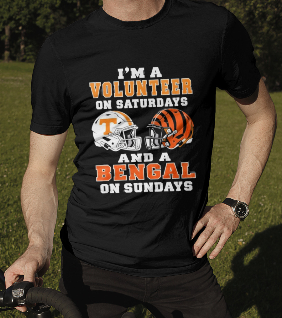 Volunteer On Saturdays Bengal On Sundays Football Helmets T-Shirt