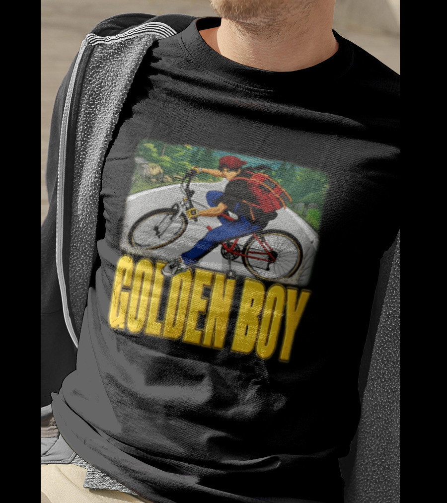 Golden Boy Kintaro Oe 1995 2025 Anime Boy Riding Bicycle Backpack T-Shirt