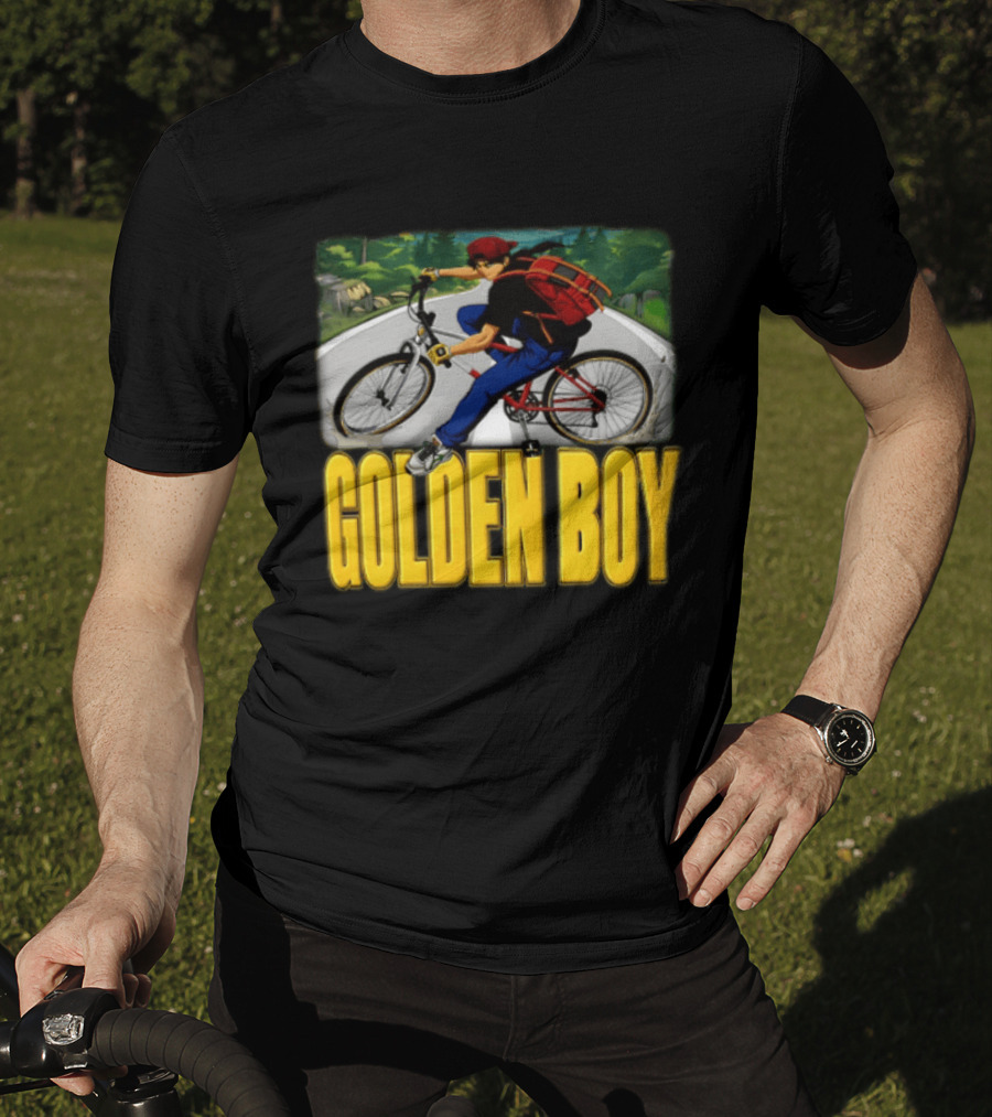 Golden Boy Kintaro Oe 1995 2025 Anime Boy Riding Bicycle Backpack T-Shirt