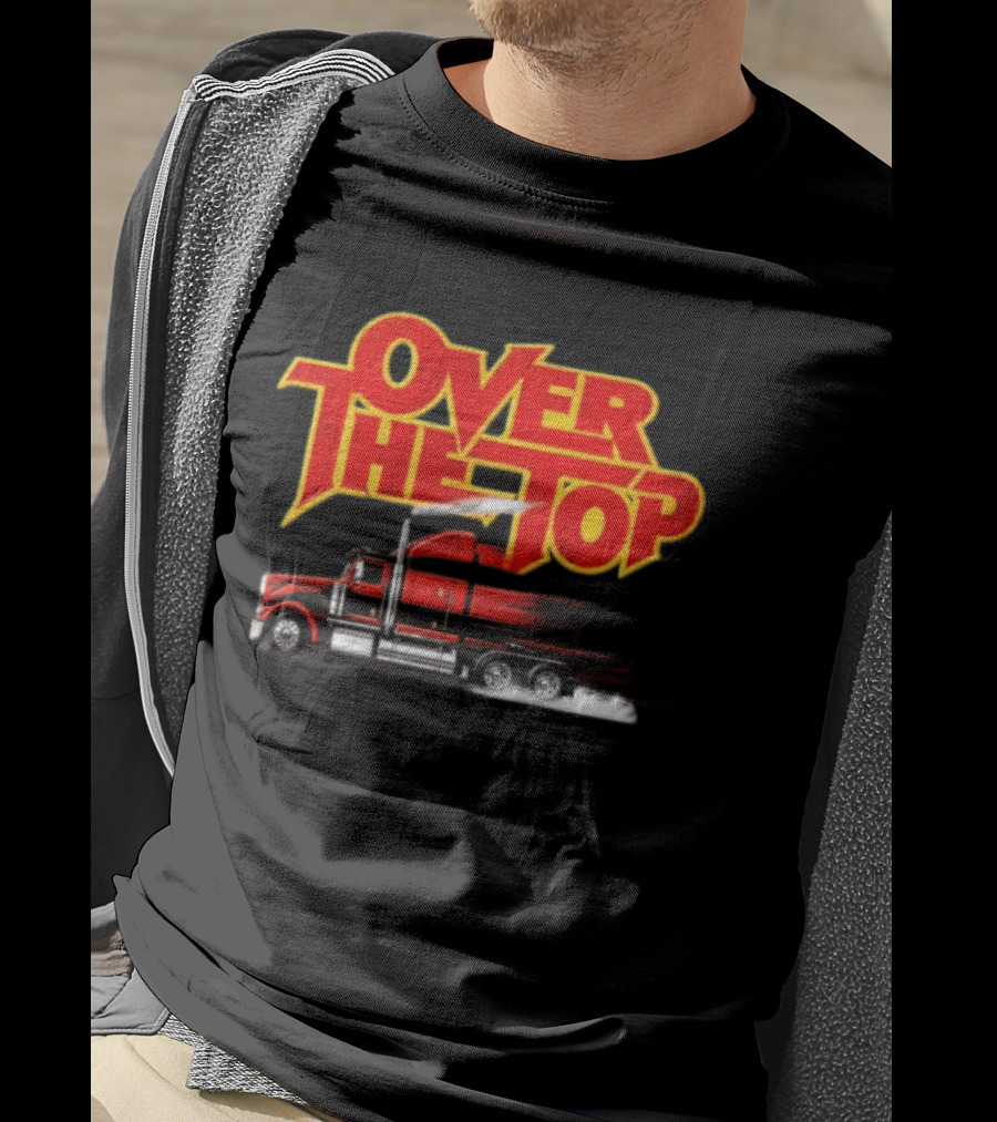 Over The Top Red Black Semi Truck Speeding T-Shirt