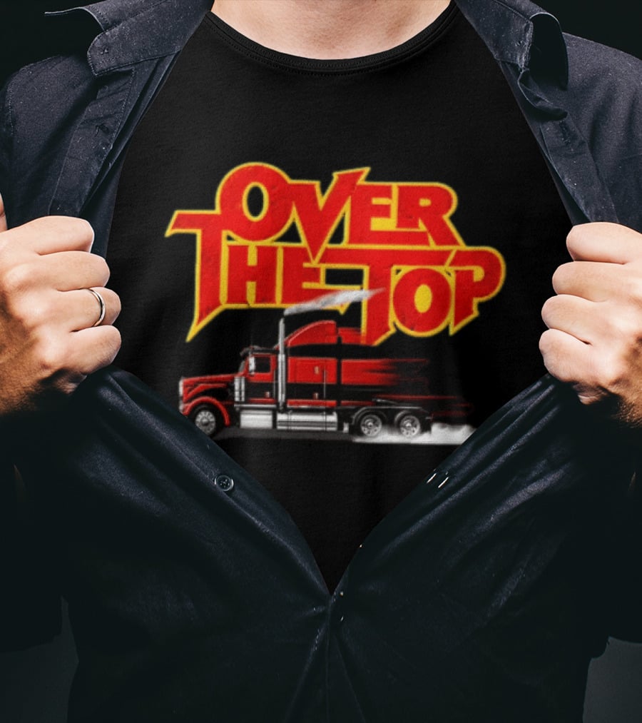 Over The Top Red Black Semi Truck Speeding T-Shirt