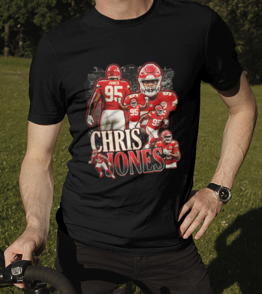 Kansas City Chiefs Chris Jones Football Player 95 Multiple Action Poses T-Shirt