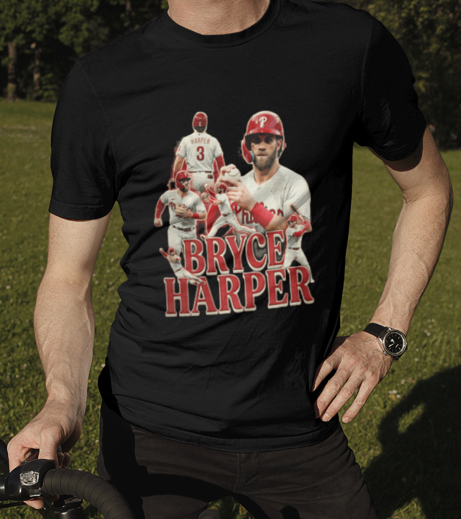 Philadelphia Phillies Bryce Harper Baseball Poses Vintage Look T-Shirt