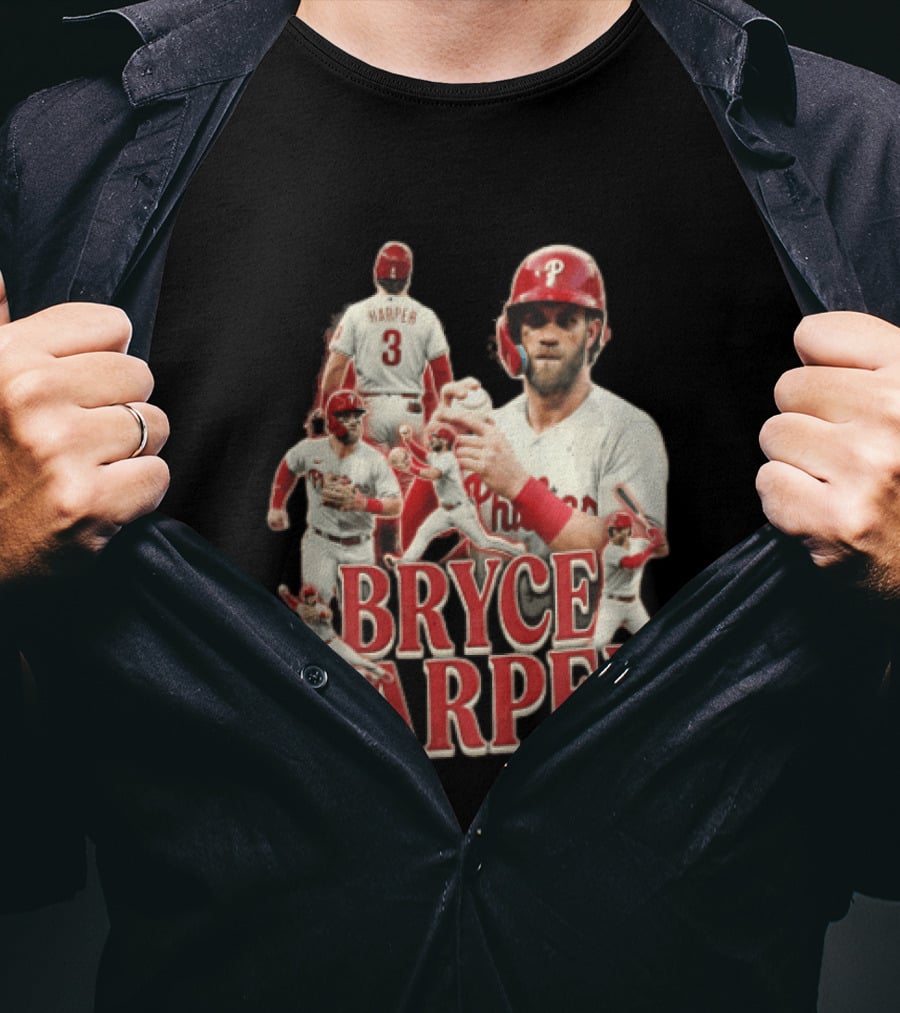 Philadelphia Phillies Bryce Harper Baseball Poses Vintage Look T-Shirt