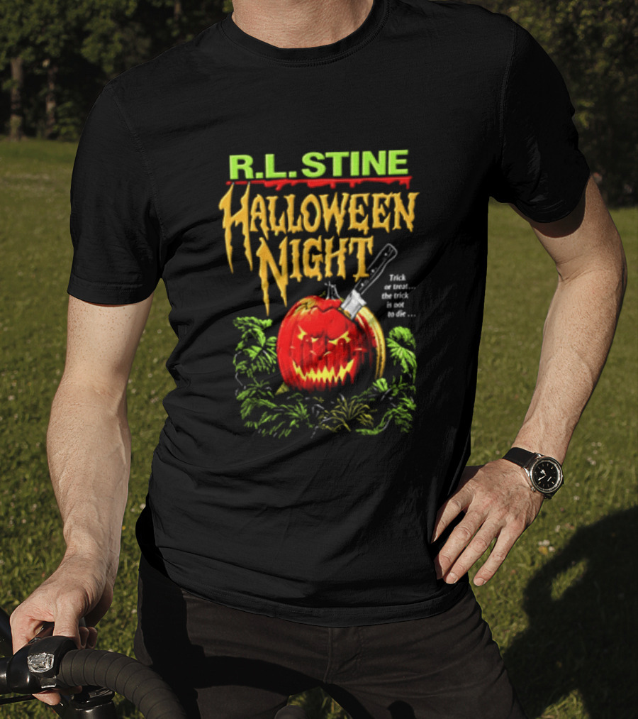 R L Stine Halloween Night Pumpkin Knife Trick Or Treat T-Shirt