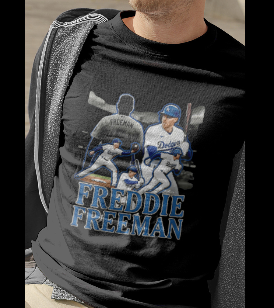 Los Angeles Dodgers Freddie Freeman Baseball Player Action Shots T-Shirt