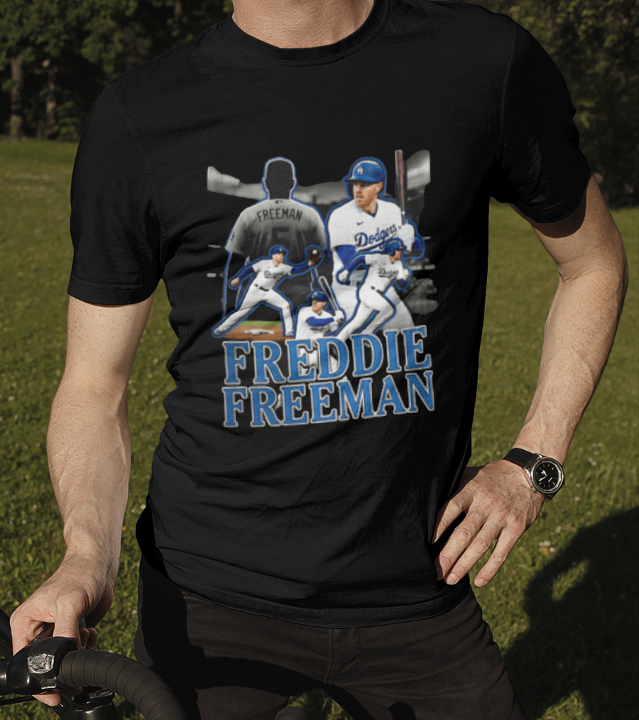 Los Angeles Dodgers Freddie Freeman Baseball Player Action Shots T-Shirt