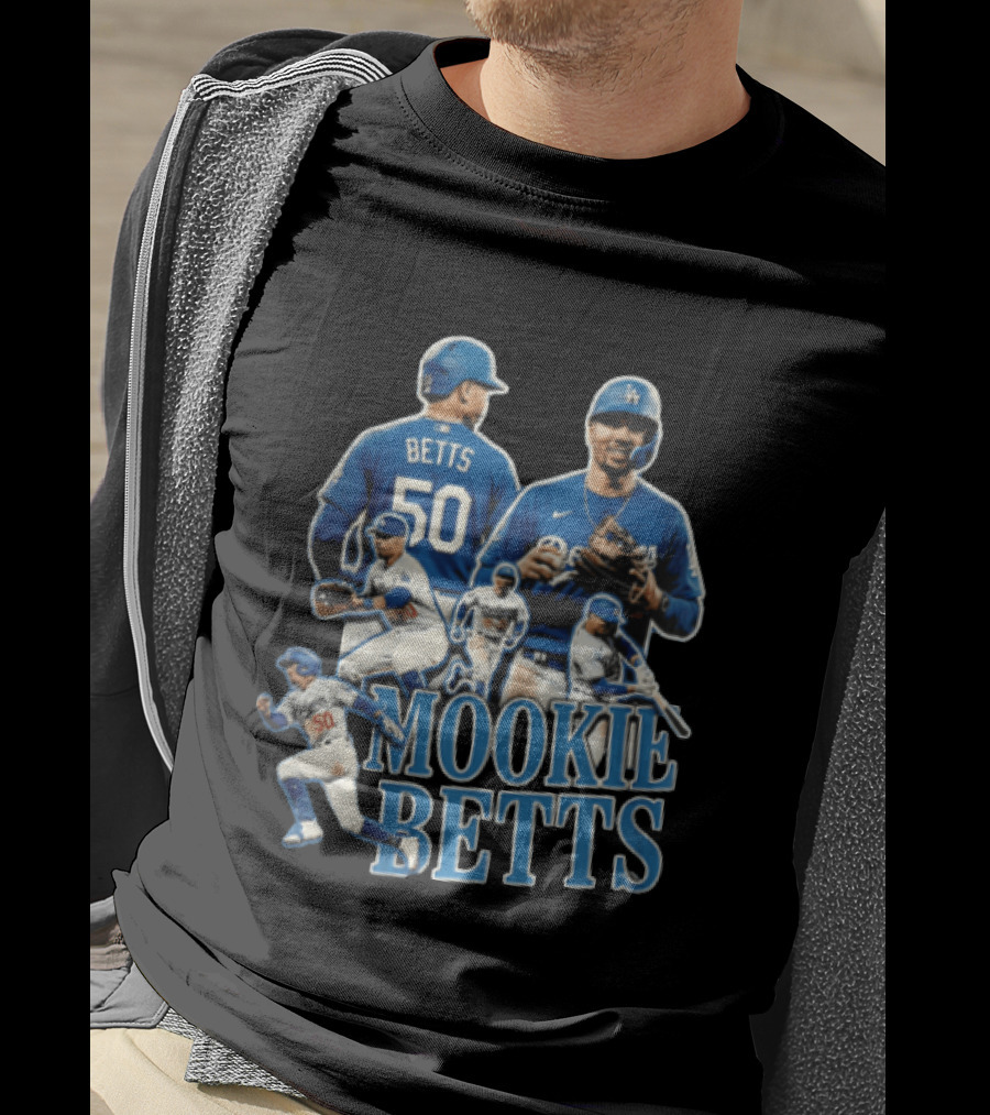 Los Angeles Dodgers Mookie Betts Baseball Player Number 50 Fielding Batting Running T-Shirt