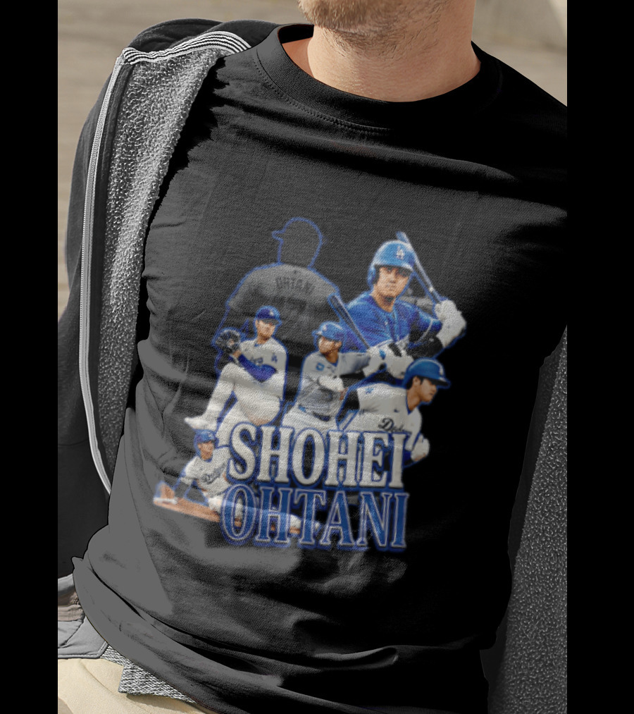 Los Angeles Dodgers Shohei Ohtani Baseball Player Collage T-Shirt
