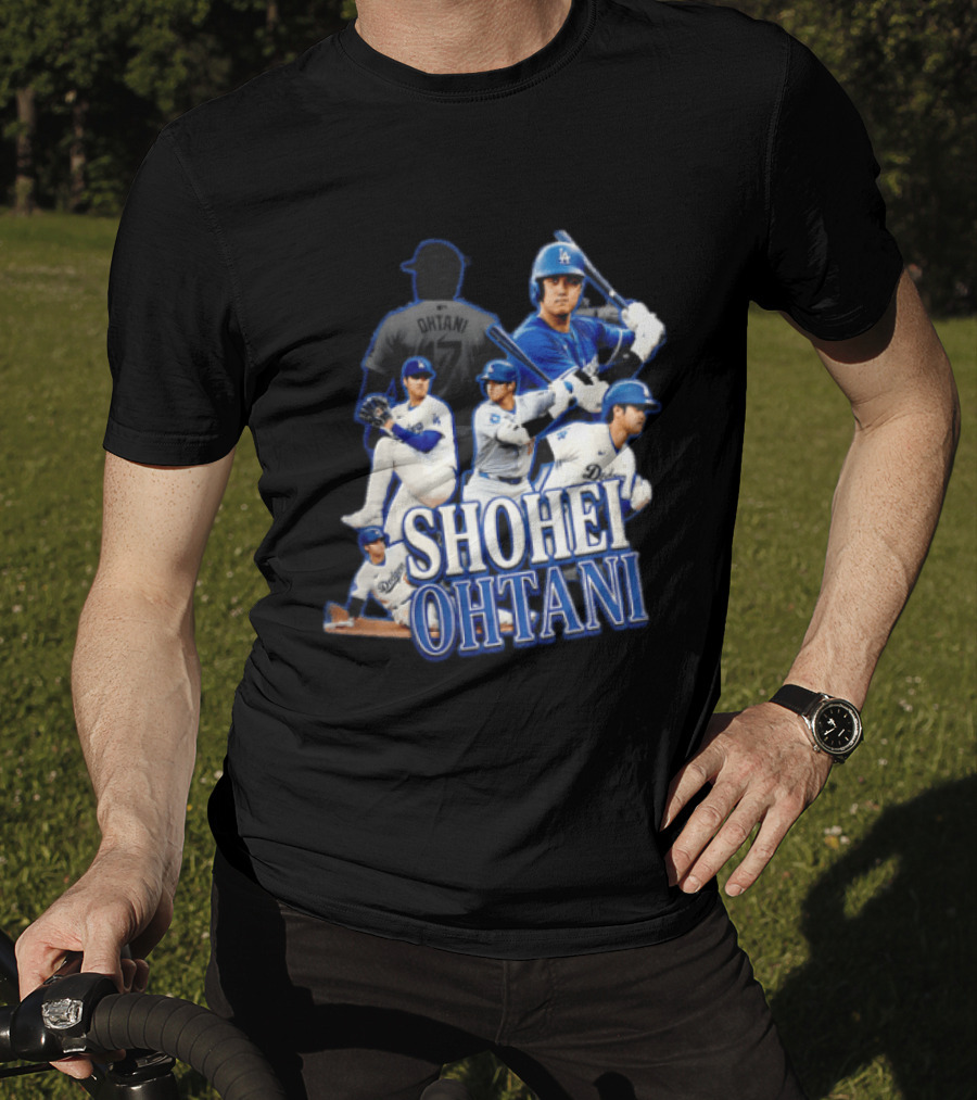 Los Angeles Dodgers Shohei Ohtani Baseball Player Collage T-Shirt