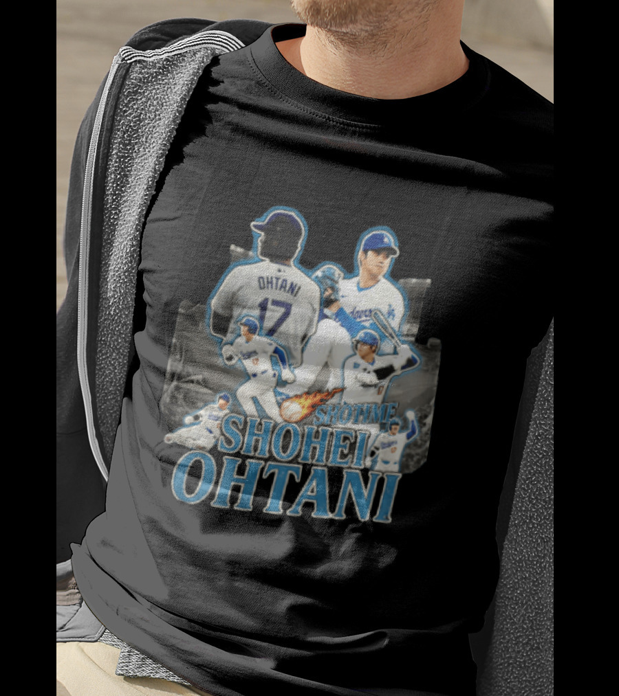 Los Angeles Dodgers Shohei Ohtani Shotime Multiple Baseball Poses T-Shirt