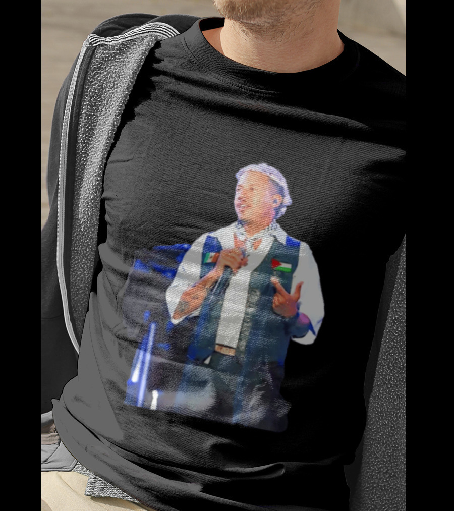Macklemore Live Performance Vest With Flag Patches T-Shirt