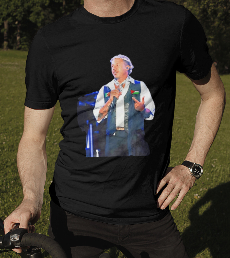 Macklemore Live Performance Vest With Flag Patches T-Shirt