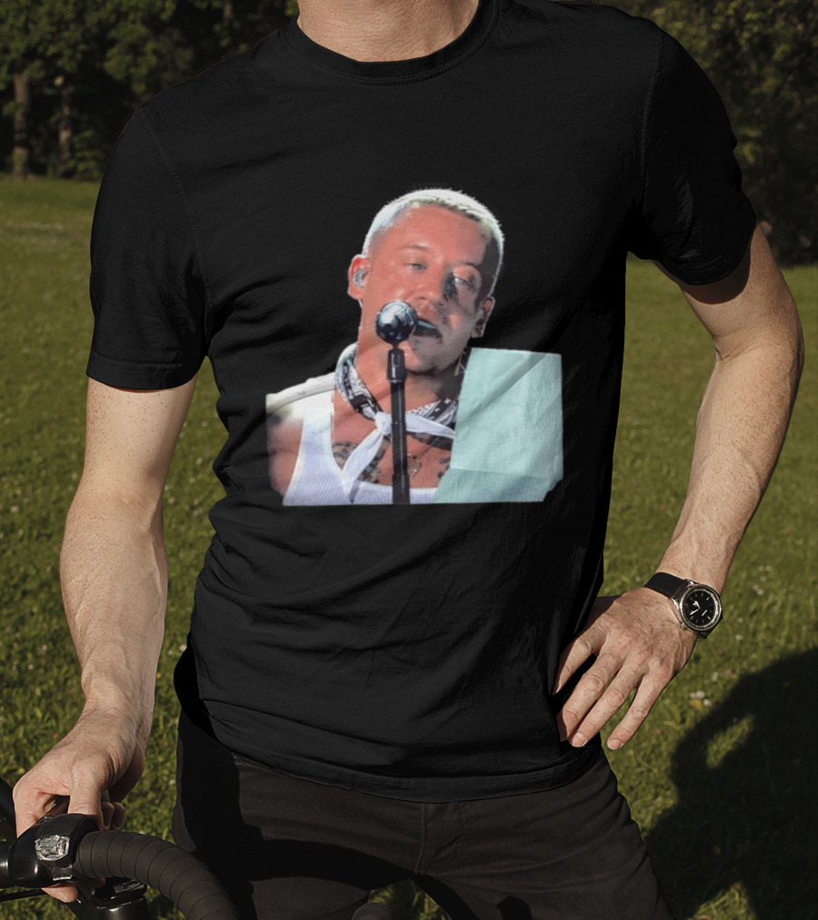Macklemore White Bandana Performance Look Rapper T-Shirt