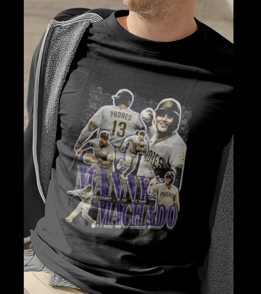Manny Machado San Diego Padres MLB Baseball Star Player Collage T-Shirt
