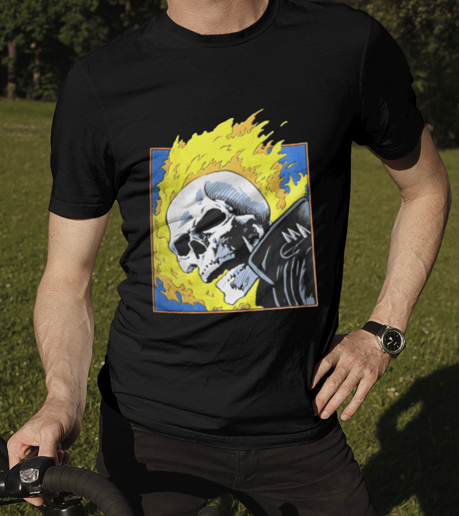 Marvel Ghost Rider Flaming Skull 1976 Comic Cover T-Shirt