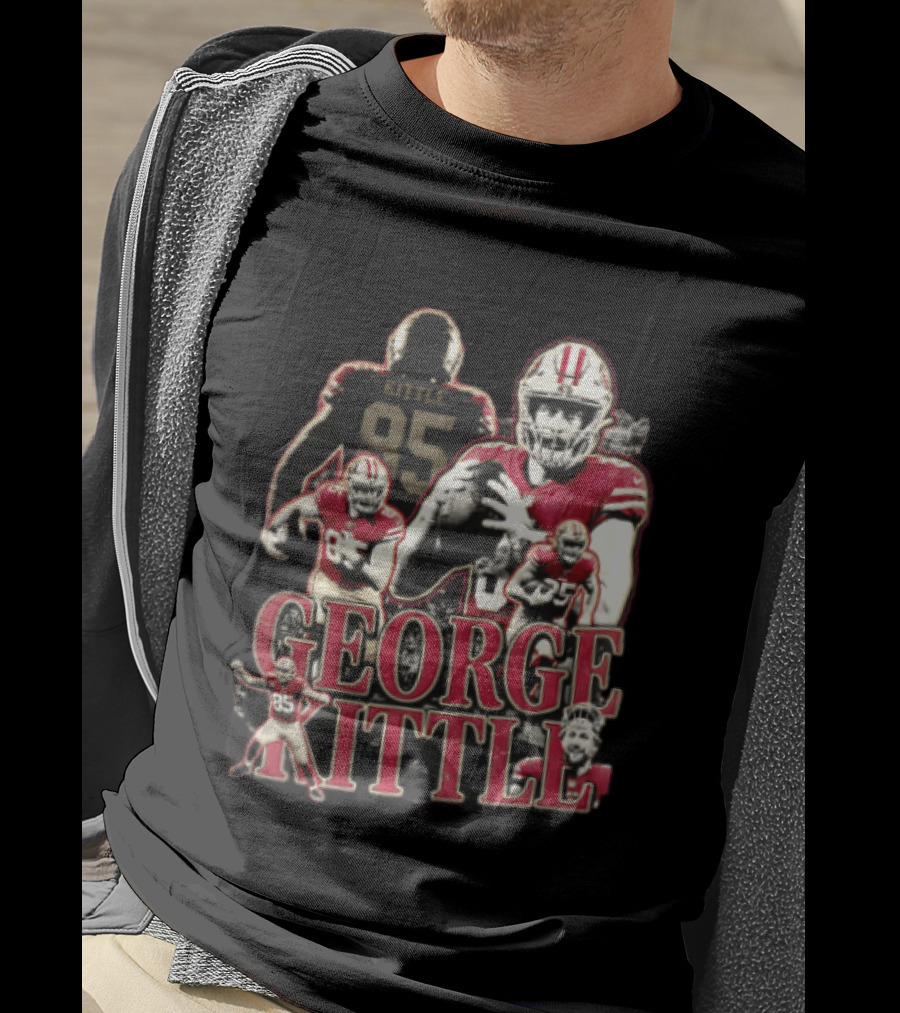 San Francisco 49ers George Kittle Number 85 Football Collage T-Shirt
