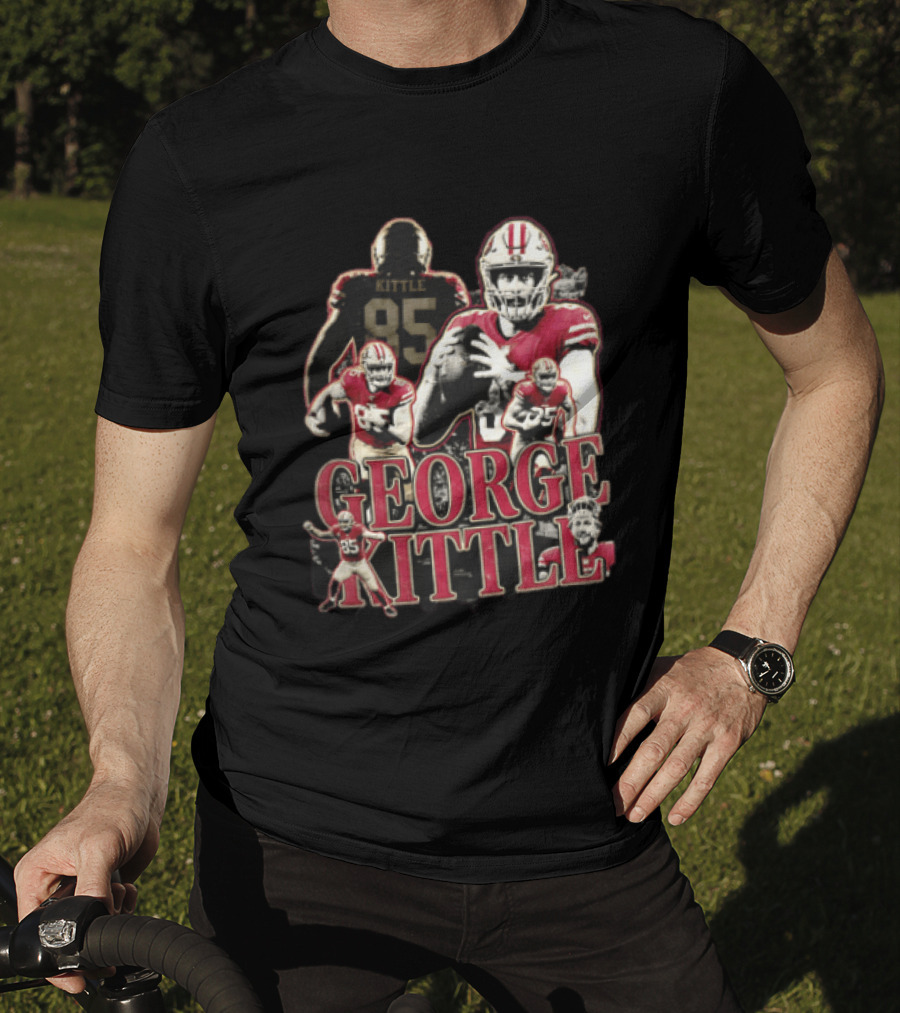 San Francisco 49ers George Kittle Number 85 Football Collage T-Shirt