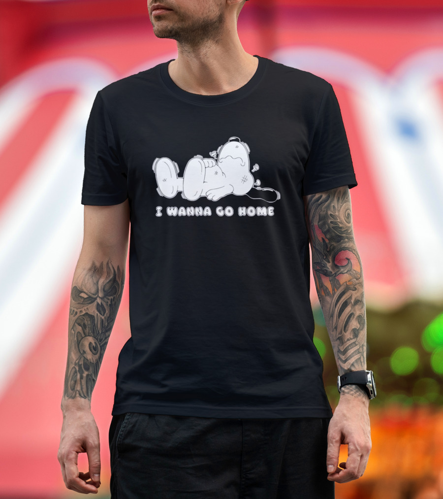 Peanuts Snoopy I Wanna Go Home Charlie Brown T-Shirt