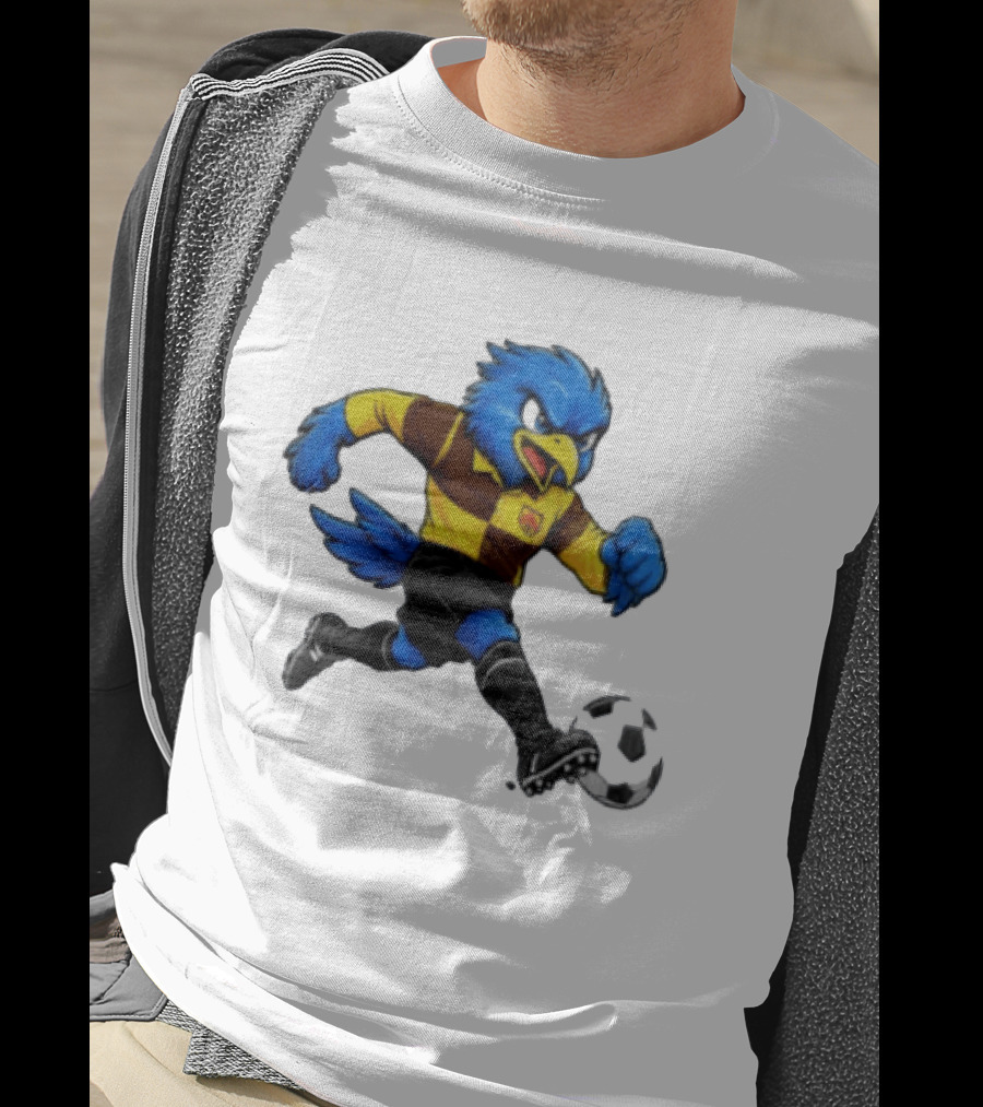 Cardiff Riverside Football Bluebird Mascot Soccer Player T-Shirt