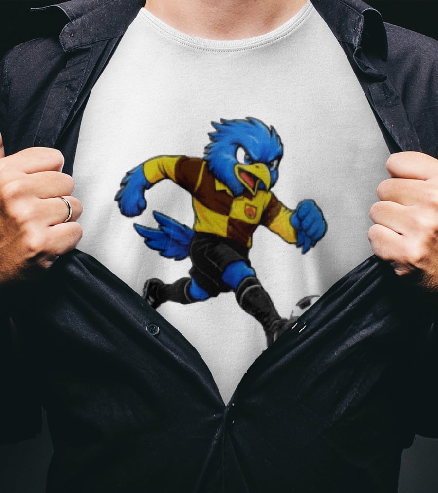 Cardiff Riverside Football Bluebird Mascot Soccer Player T-Shirt