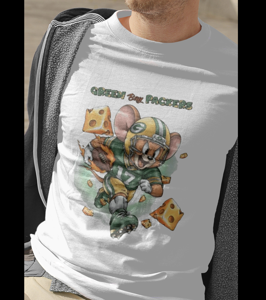 Green Bay Packers 17 Jerry Mouse Football Cheese T-Shirt