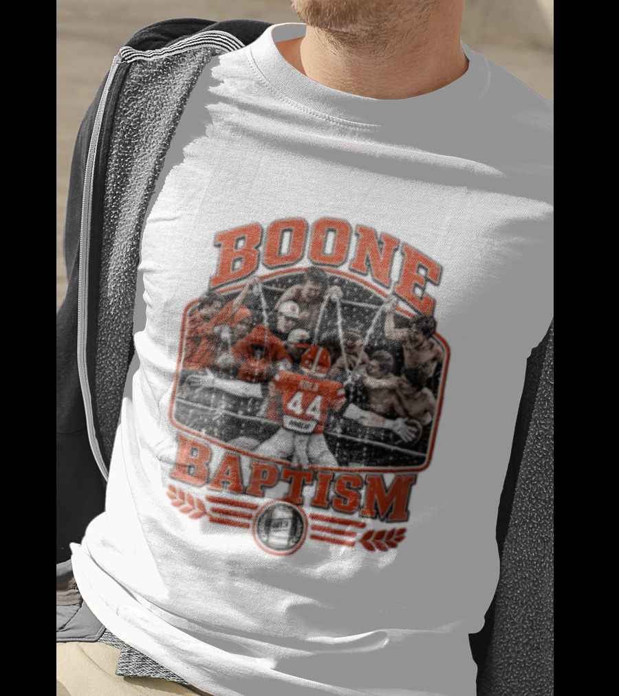 Boone Baptism Kolb Douglas Football Players Spraying Beer Celebration T-Shirt